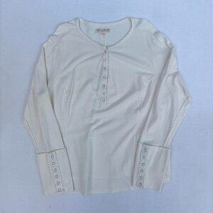 Idyllwind Women’s Pearl Knit Henley Long Sleeve Shirt Size XXL White Cream